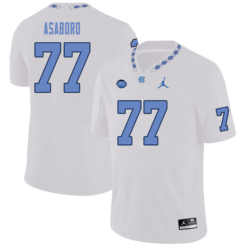 Men #77 Wisdom Asaboro North Carolina Tar Heels College Football Jerseys Sale-White